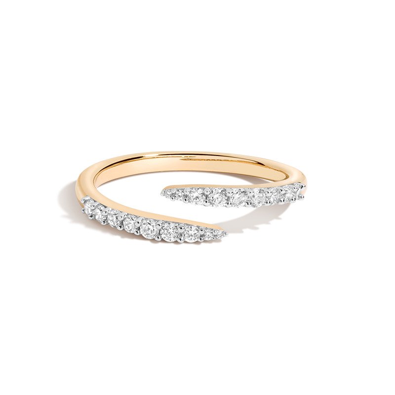 925 Sterling Silver Double Row Pave CZ Crossover Ring Adjustable Open Ring for Women - Image 3