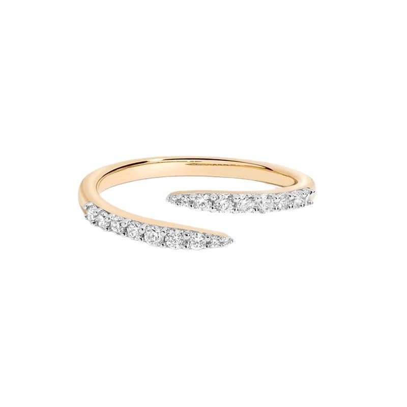 925 Sterling Silver Double Row Pave CZ Crossover Ring Adjustable Open Ring for Women - Image 6