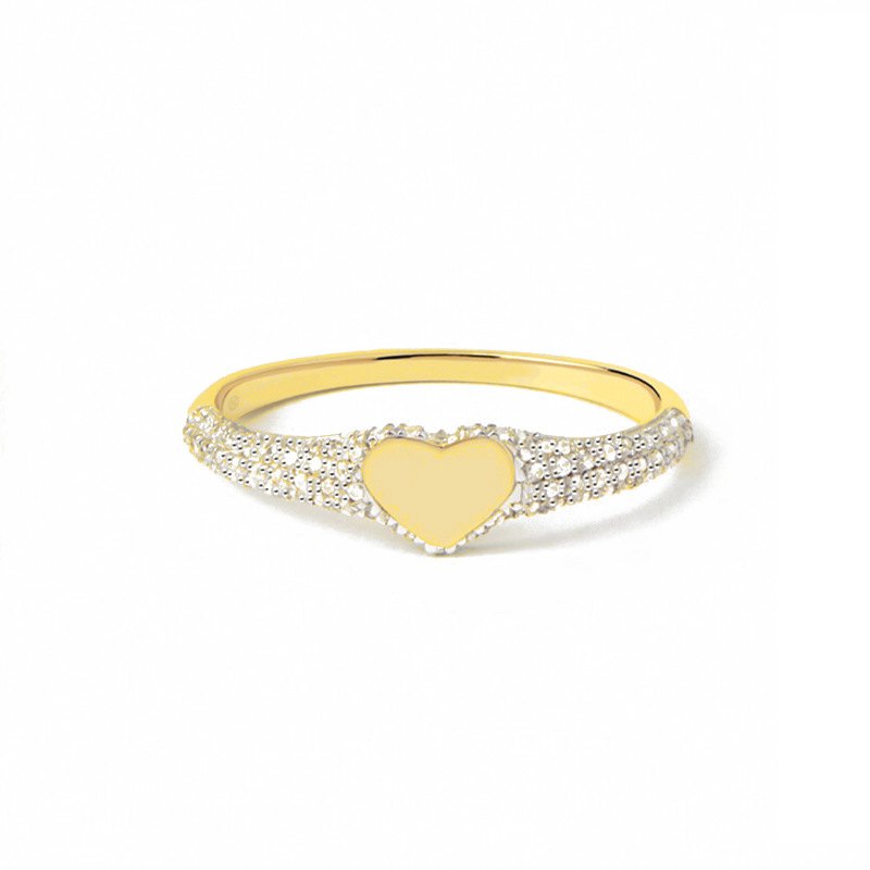 925 Sterling Silver Heart Layered Ring Pave CZ Stackable Statement Ring for Women - Image 4