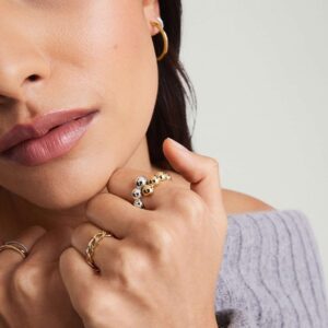 Triple Bead Open Ring