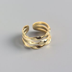 Multi Layer Wave Open Ring
