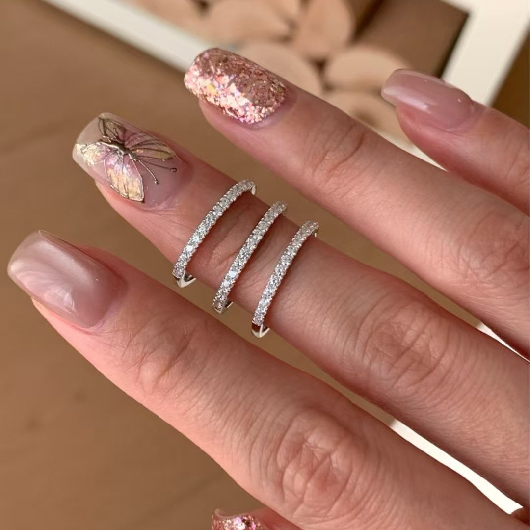 925 Sterling Silver Eternity Band Ring Full Cubic Zirconia Stackable Wedding Ring Minimalist Thin Diamond Look Ring for Women - Image 3