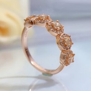 Five Stone Halo CZ Ring