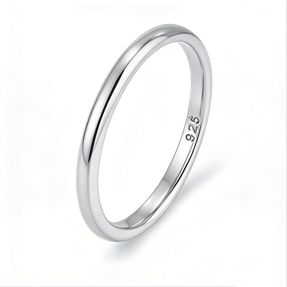 925 Sterling Silver Gold Plated Minimalist Band Ring for Women Thin Stackable Wedding Promise Ring
