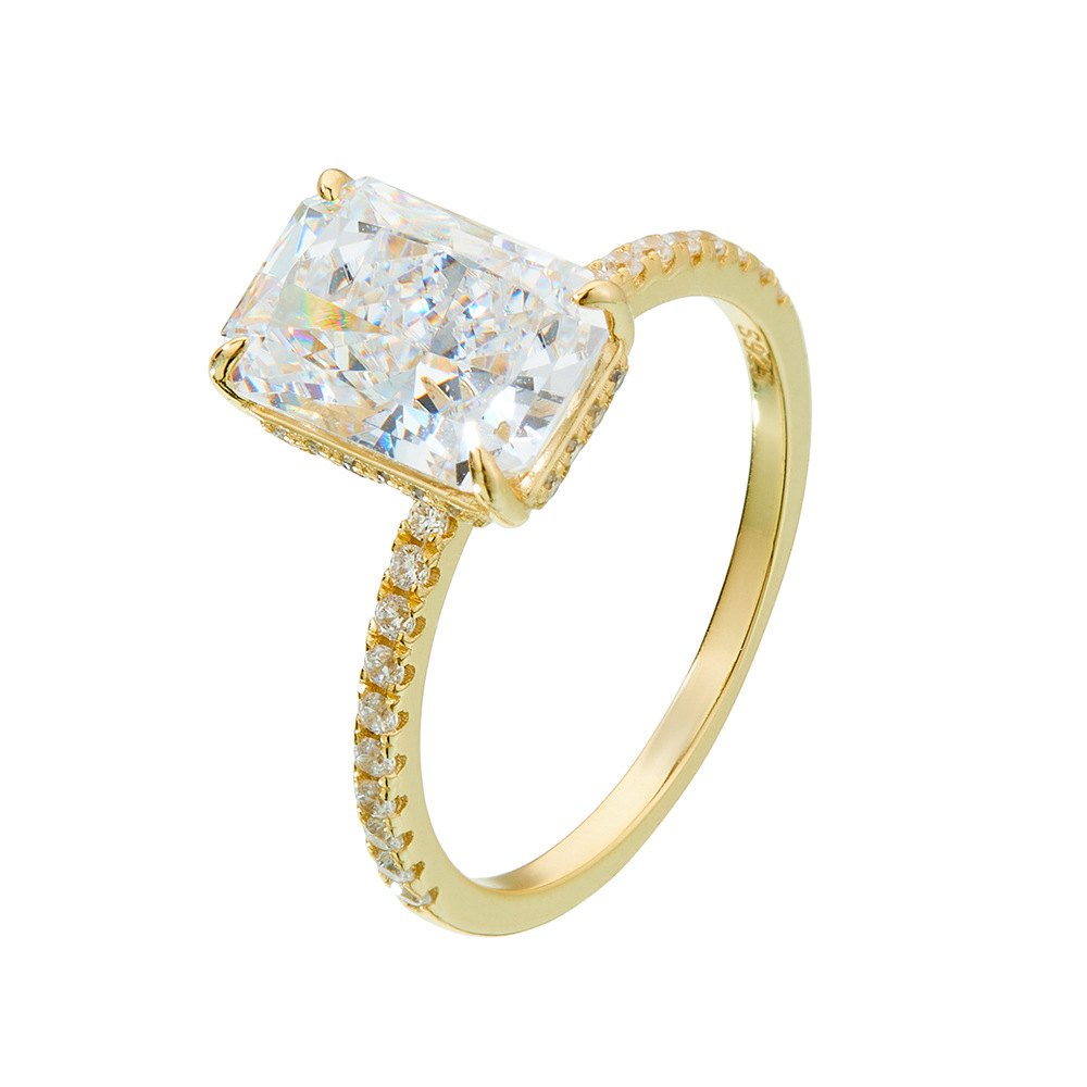 Emerald Cut CZ Engagement Ring - Image 4
