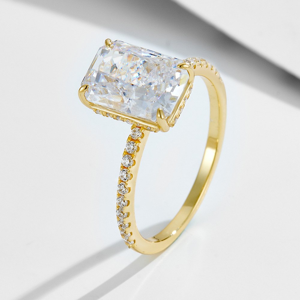 Emerald Cut CZ Engagement Ring - Image 5
