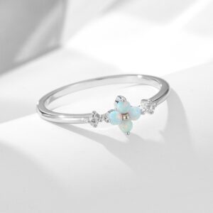 Opal Bow CZ Ring