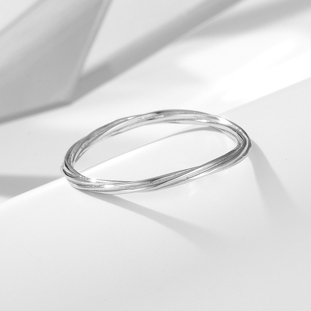 925 Sterling Silver Gold Plated Multi Layer Twisted Ring for Women Minimalist Stackable Band Ring
