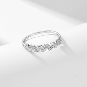 CZ Laurel Leaf Open Ring