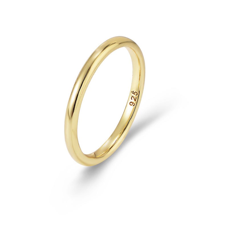 925 Sterling Silver Gold Plated Thin Band Ring for Women Minimalist Stackable Wedding Promise Ring - Image 6