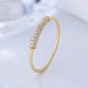 Pavé CZ Curved Band Ring