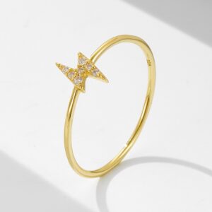 Lightning Bolt CZ Ring