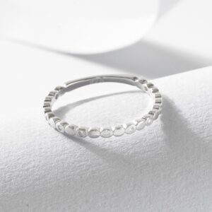 Beaded Disc CZ Ring