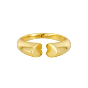 Double Heart Open Ring