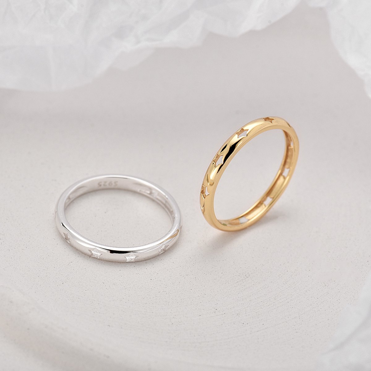 Wholesale 925 Sterling Silver Gold Plated Cubic Zirconia Band Ring Minimalist Stackable Wedding Ring for Women Jewelry - Image 5