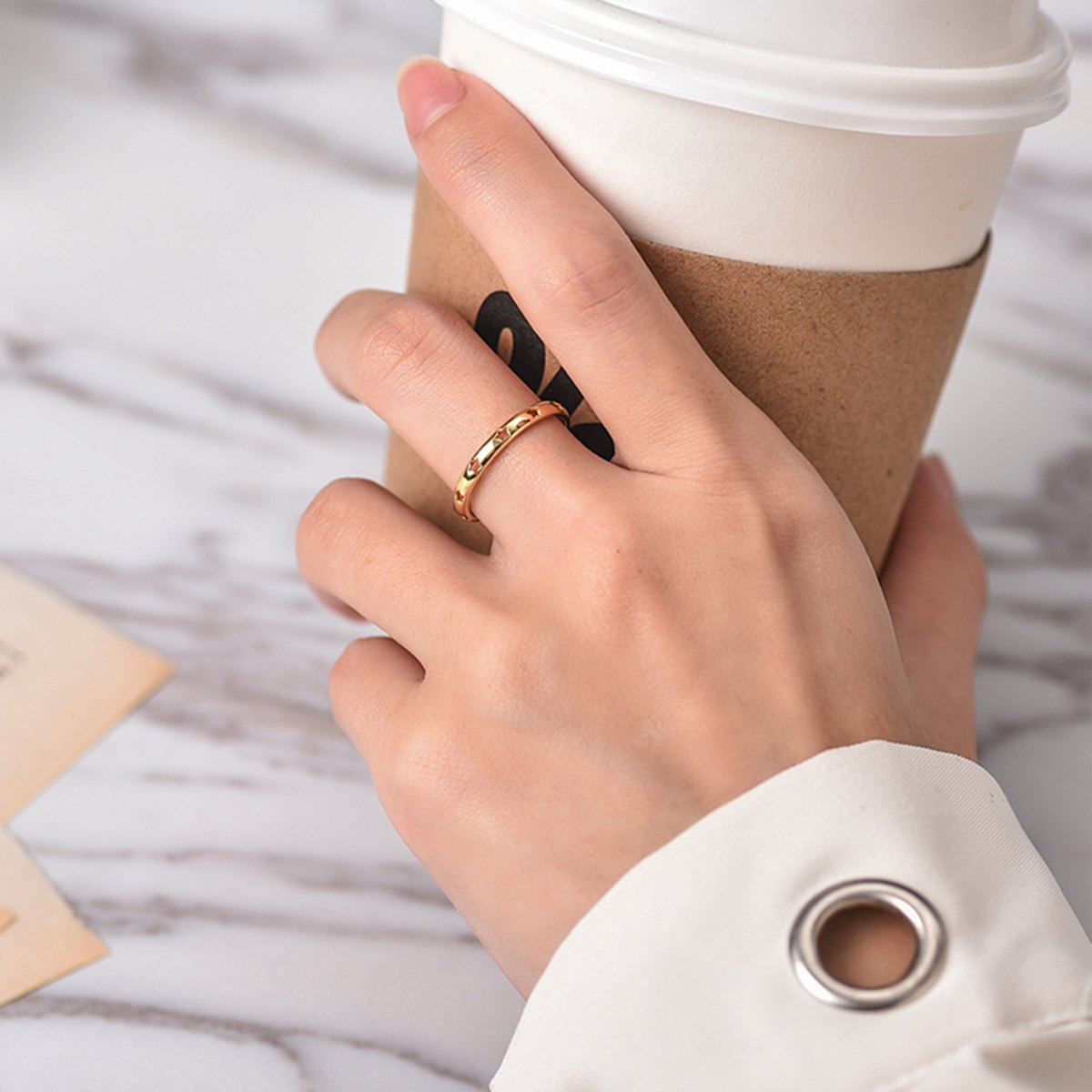 Wholesale 925 Sterling Silver Gold Plated Cubic Zirconia Band Ring Minimalist Stackable Wedding Ring for Women Jewelry - Image 6