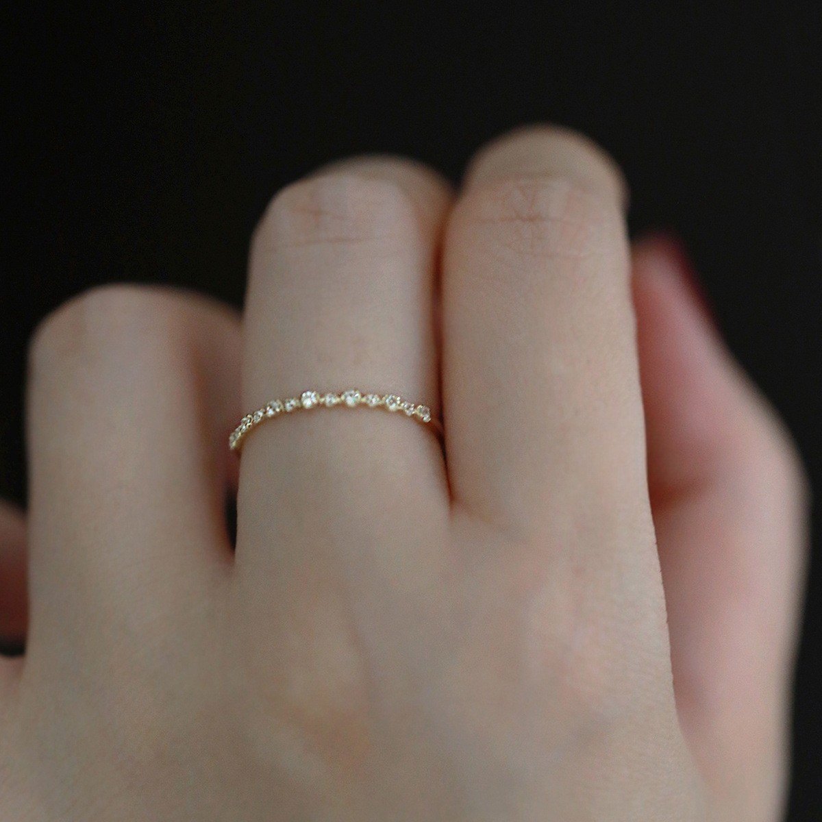 925 Sterling Silver Dainty Beaded Ring for Women Minimalist Stackable Ball Band Ring Everyday Jewelry