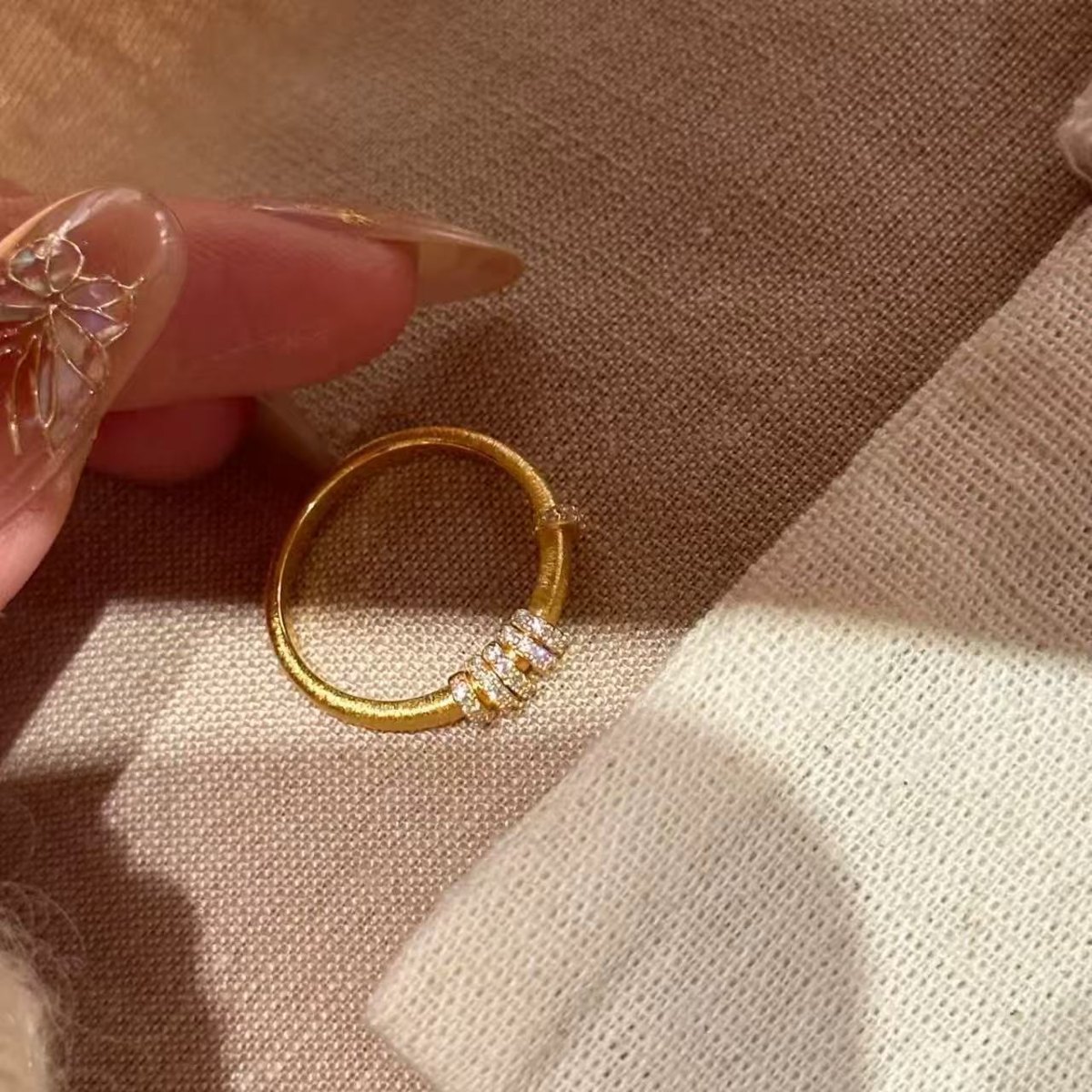Marquise Cut Rainbow CZ Band Ring - Image 5