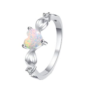 Heart Opal Open CZ Ring