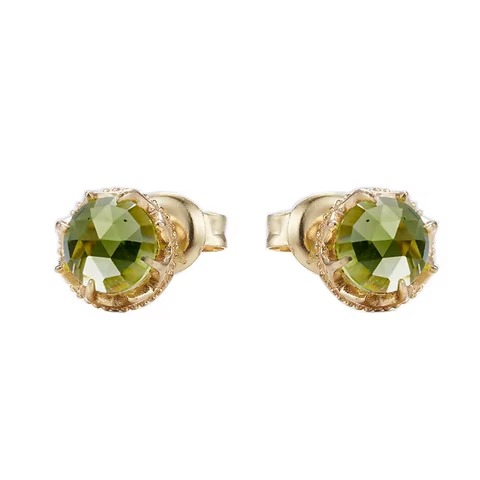 Green Zircon Stud Earrings - SLW-E02
