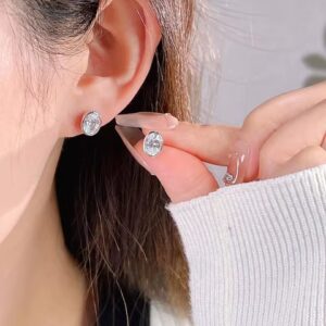 Oval Zircon Stud Earrings