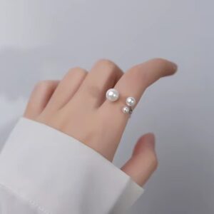Triple Pearl Open Ring