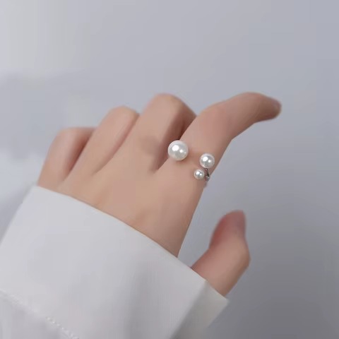 Triple Pearl Open Ring - SLW-R01